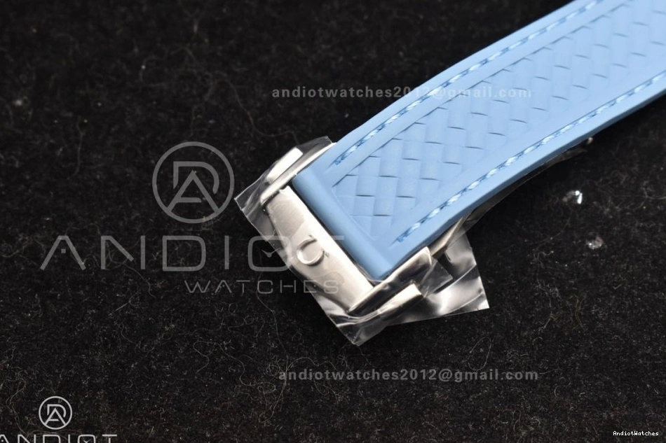 41mm A8900 1:1 on Terra Super 515 Rubber Dial Edition VSF Strap Blue Best Aqua Summer Blue Lightweight Clone 0208
